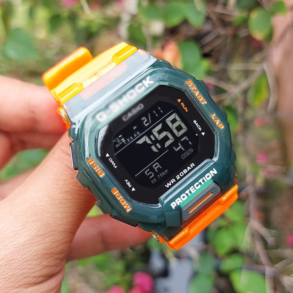 G-SHOCK GBD-200 Digital Sports Watch – Soft Rubber Jelly Strap, Glass Crystal, Unisex