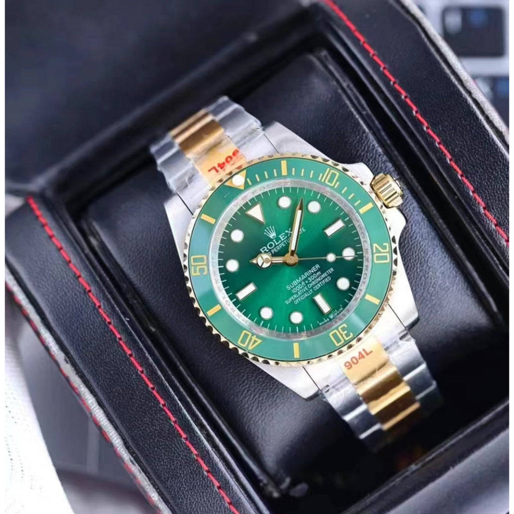 Full Black Automatic Men's Watch – Diamond Hour Markers, Date Function, Lume, 31 Variants