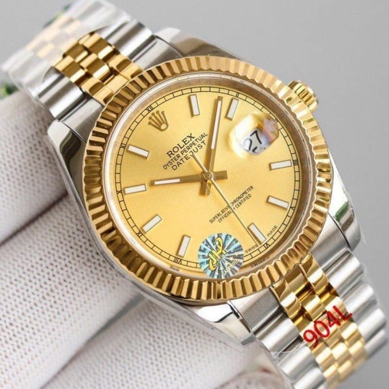 Full Black Automatic Men's Watch – Diamond Hour Markers, Date Function, Lume, 31 Variants