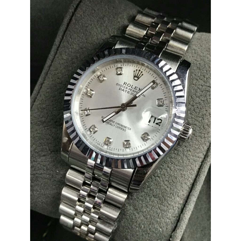 Full Black Automatic Men's Watch – Diamond Hour Markers, Date Function, Lume, 31 Variants
