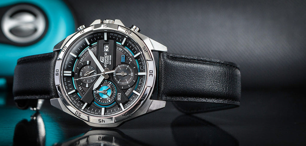 Casio Edifice EFR-556L Chronograph Leather Watch for Men – 100M Water Resistant | Limited Stock