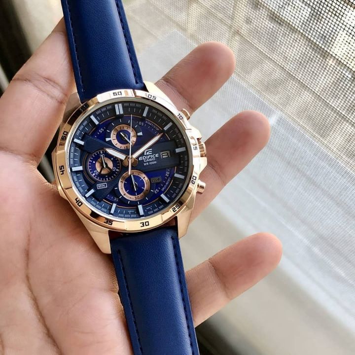 Casio Edifice EFR-556 Chronograph Leather Watch for Men – All Functions | Limited Stock