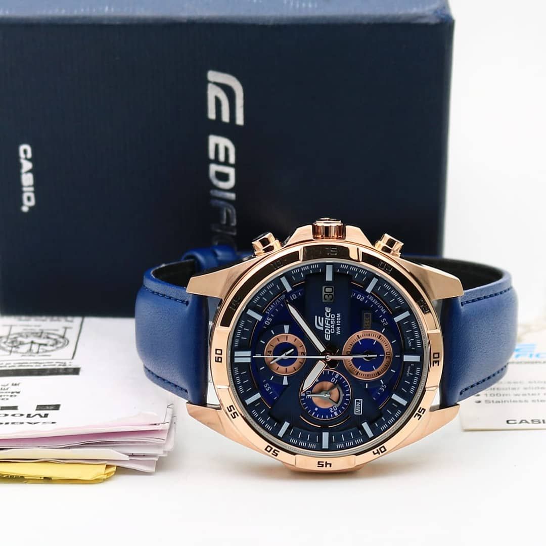 Casio Edifice EFR-556 Chronograph Leather Watch for Men – All Functions | Limited Stock