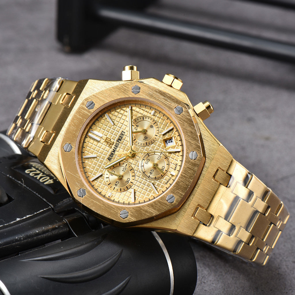 Men's & Women's Casual Quartz Watch – 42mm Stainless Steel Dial, Nylon Strap, Auto Date