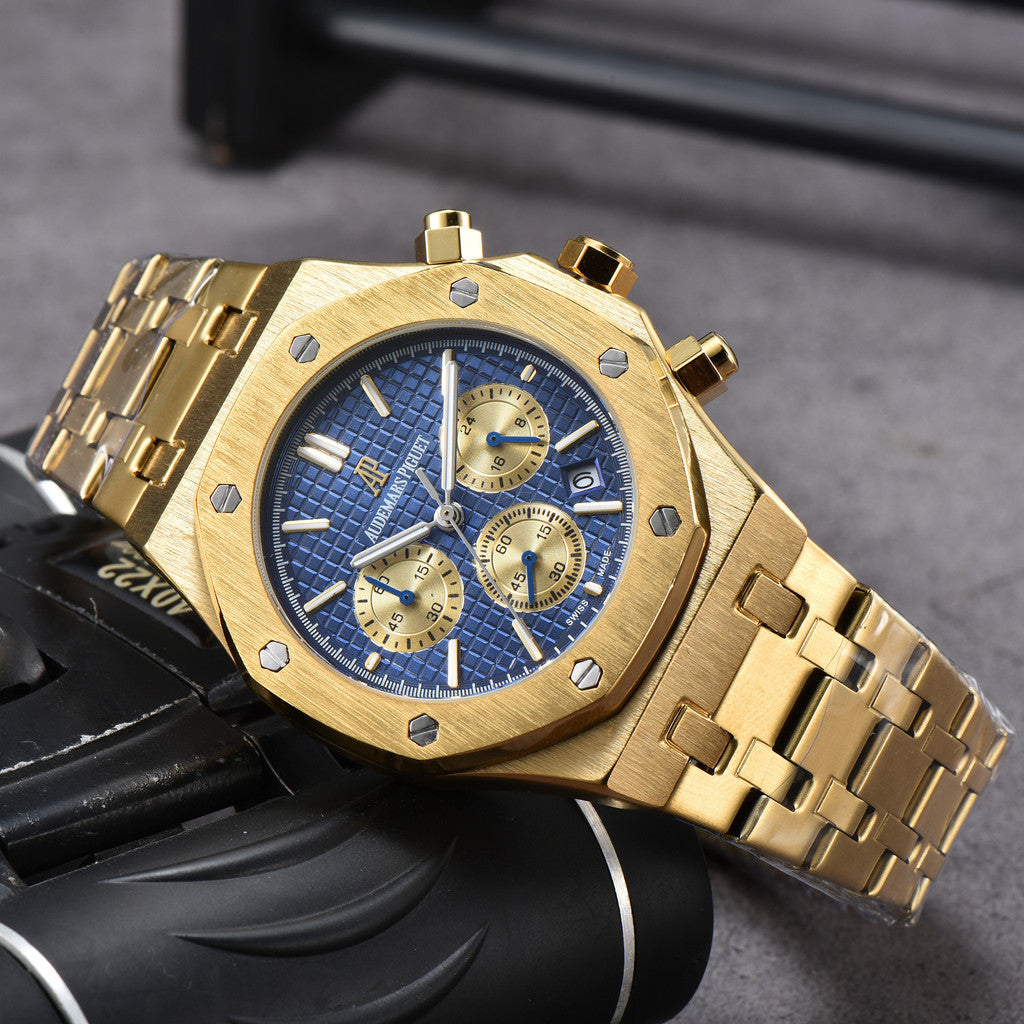 Men's & Women's Casual Quartz Watch – 42mm Stainless Steel Dial, Nylon Strap, Auto Date