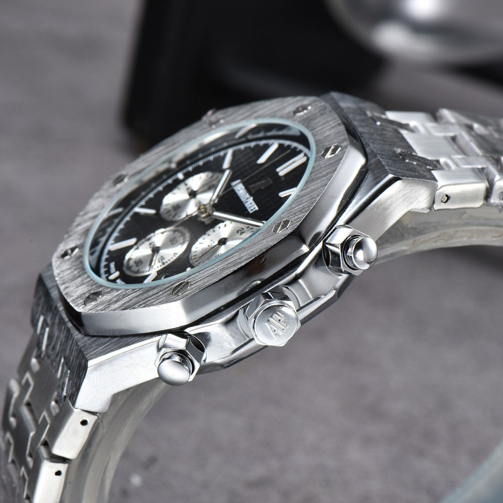Men's & Women's Casual Quartz Watch – 42mm Stainless Steel Dial, Nylon Strap, Auto Date