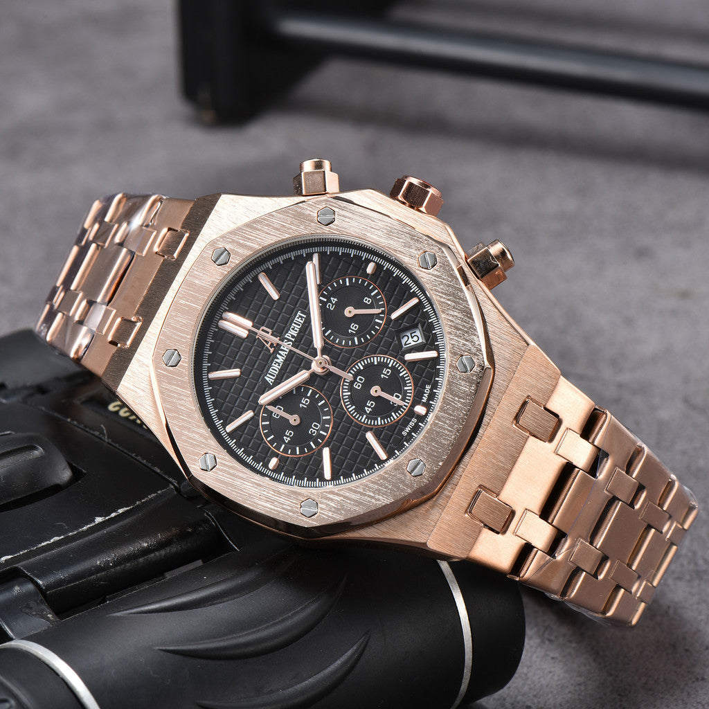 Men's & Women's Casual Quartz Watch – 42mm Stainless Steel Dial, Nylon Strap, Auto Date