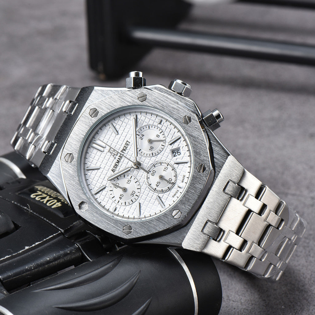 Men's & Women's Casual Quartz Watch – 42mm Stainless Steel Dial, Nylon Strap, Auto Date